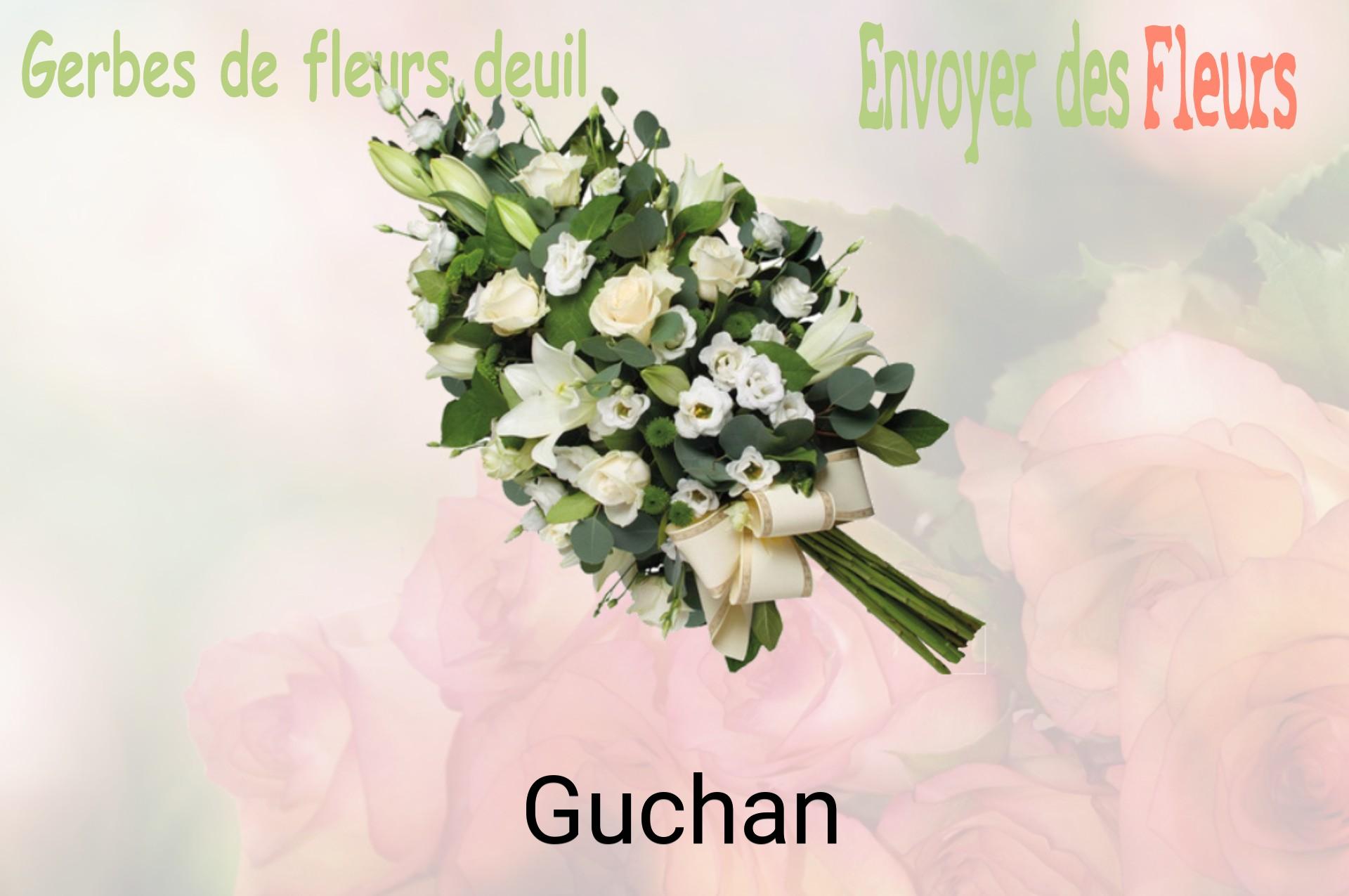 Gerbe de fleurs de deuil livrée à Guchan